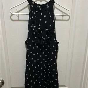 Lane Bryant Black Polka Dot Sleeveless Top 14/16